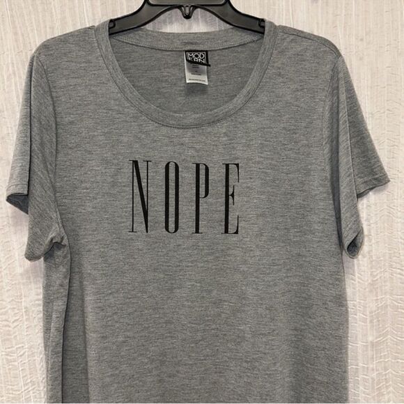 Modern Lux 1X Gray Black “NOPE” Short Sleeve Tee - Picture 3 of 10